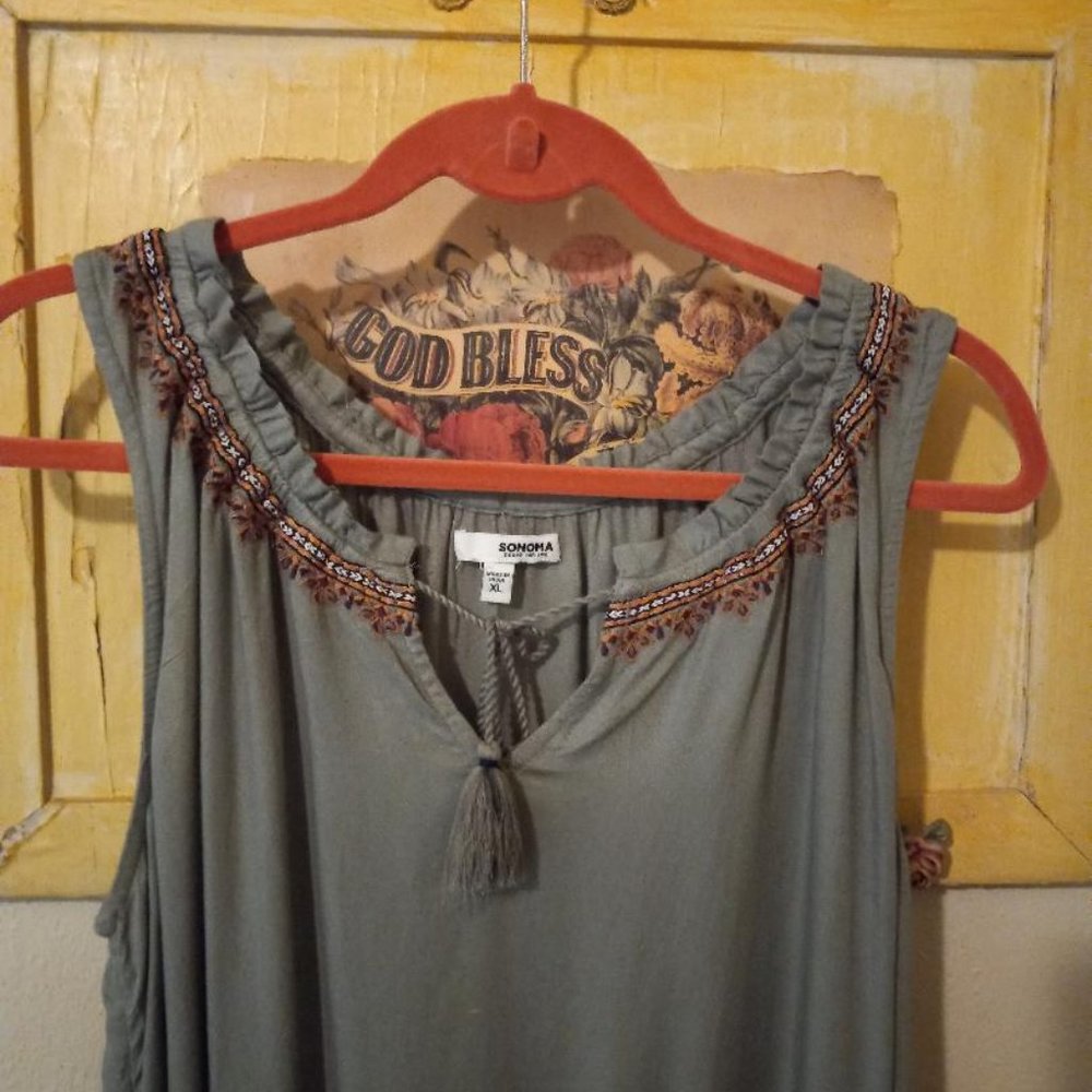 Sonoma Green Ombre' Sun Dress. Size XL. - Picture 3 of 9